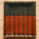 Handwoven Woolen Shawl in Olive Grey with Rust Striped Border